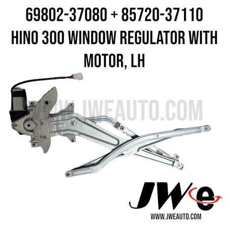 69802-37080 + 85720-37110 HINO 300 WINDOW REGULATOR WITH MOTOR SET, LEFT SIDE